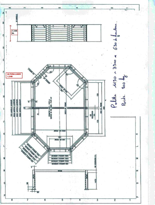 Piscina de madera 6.10m x 4m altura 1.30m