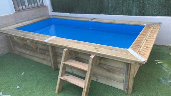 Piscina de madera climatizada Rectangular 3,50m x 2m x 0,71m - Imagen 2