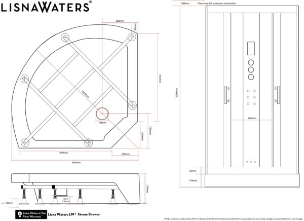 Cabina hidromasaje vapor LW1 Black - 900 X 900 - Imagen 9
