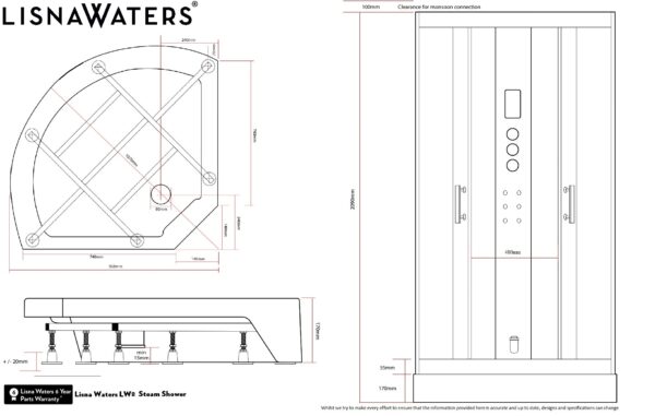 Cabina hidromasaje vapor LW8 White - 950 X 950 - Imagen 9