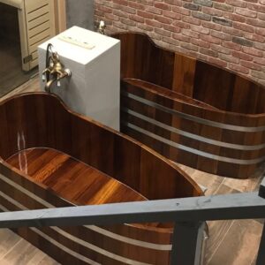 Bañera de madera BWL 100 x 72 x 70 cm