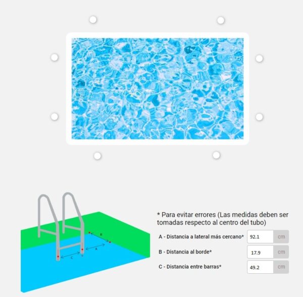Manta térmica Geobubble reforzada 700 micras Azul de medidas: croquis + Enrollador Para cubierta térmica Basic + Funda de protección - Imagen 3