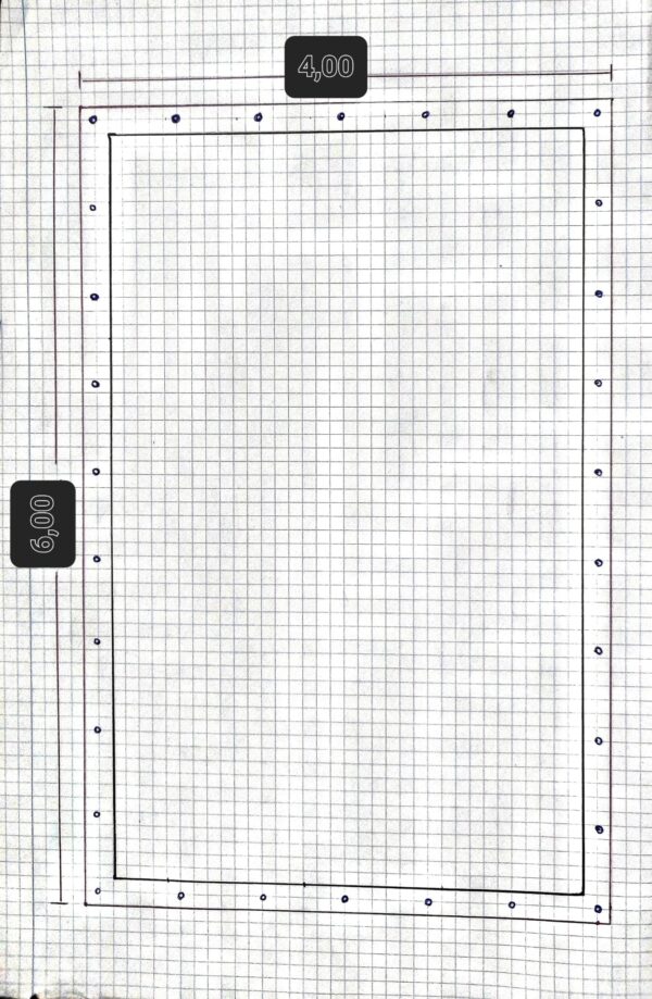 Cubierta de Invierno de protección de 650gr/m2 (Azul/Beige) de medidas totales: 6,00m x 4,00m - Imagen 2
